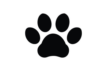 Paw icon silhouette on white background