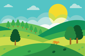 Fototapeta premium summer landscape with trees