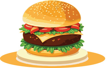 there is a cheesburger looks very tempting