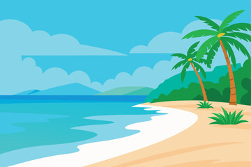 Obraz premium tropical beach with palm trees