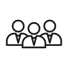 Company staff icon outline collection in black and on white background