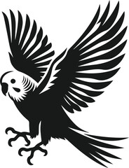Budgerigar bird silhouette vector