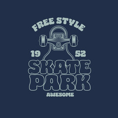 Free Style Skate Park awesome vector graphic design
