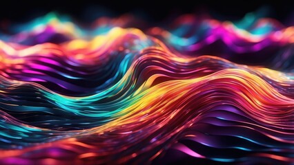 Abstract image featuring flowing, wavy lines in vibrant shades of blue