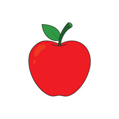 red apple with leaf