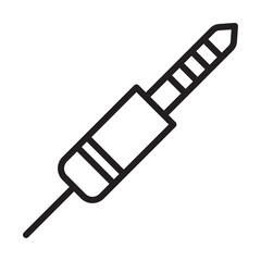 Jack cable icon outline collection in black and on white background