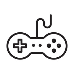 Joystick icon outline collection in black and on white background