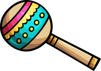 Musical instrument cartoon doodle icon