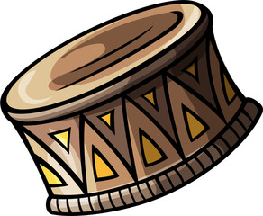 Decorative drum with patterned designs on the body