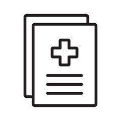 Fototapeta premium medical clipboard form icon outline collection in black and on white background