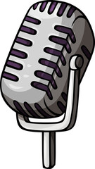 Cartoon doodle funny microphone