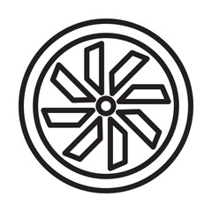 Obraz premium Plane turbine icon outline collection in black and on white background