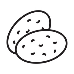 shaobing icon outline collection in black and on white background