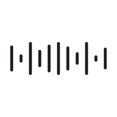 Sound Wave Icon outline collection in black and on white background