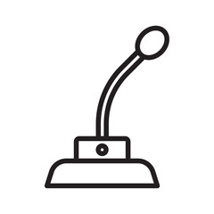 Speaker Microphone icon outline collection in black and on white background