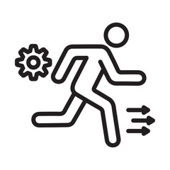 Sprint icon outline collection in black and on white background