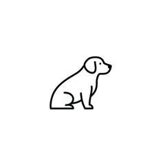 Simple outline of a dog sitting