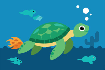 Obraz premium turtle swimming in the sea