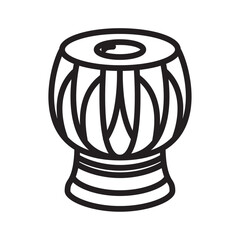 Tabla icon outline collection in black and on white background