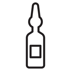 vial medical icon outline collection in black and on white background