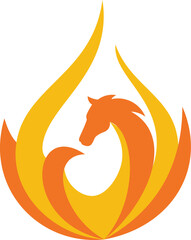 phoenix horse with fiery red color