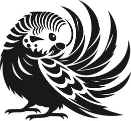 Obraz premium Budgerigar bird silhouette vector