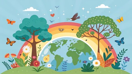 Obraz premium Eco-Friendly Clipart – International Mother Earth Day Theme