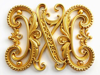 Elegant Gold Monograms Isolated on White: Luxury Alphabet Design Elements for Branding & Decoration