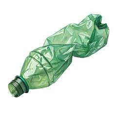 Green Plastic Bottle Trash PNG on Transparent Layer

