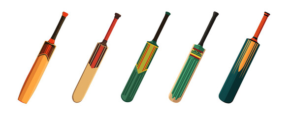 Cricket bat icon logo flat vector design