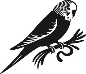 Budgerigar bird silhouette vector