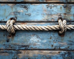 Rope Tied on Weathered Wood