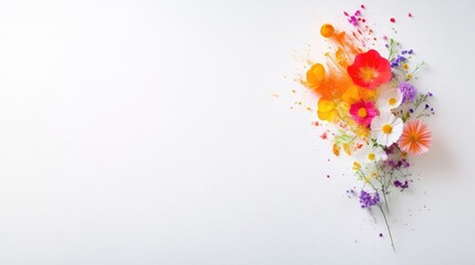 Obraz premium Vibrant floral arrangement with splashes of color