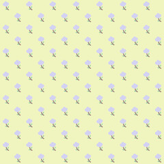 Fototapeta premium Tulip vector pattern, seamless repeating background, flat illustration. Pastel flower pattern with icons, floral wallpaper design for cards, fabric, wrapping, textiles, wallpaper, and stationery.