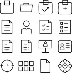 Organization Icons Set Pack Vector | Planning, Structure & Management Line Icon Pack