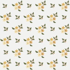 Cute floral seamless pattern with flowers and branches. Wildflower vector illustration in spring or summer. Elegant template for fabric, wallpaper, stationery, wrapping, card, and phone cases.