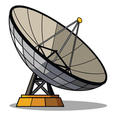 large-satellite-dish- vector image-on-a-white-background