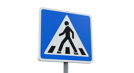Pedestrian crosswalk sign blue traffic street safety walking zone road crossing walkway symbol regulation