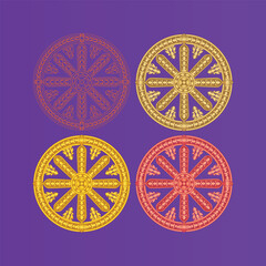 wheel of dharma circle ornament vector decoration​ kbach khmer