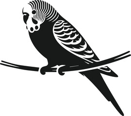 Budgerigar bird silhouette vector