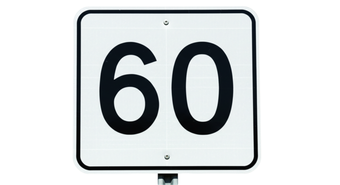 Speed limit sign road sixty traffic highway regulatory mph safety travel driving transportation
