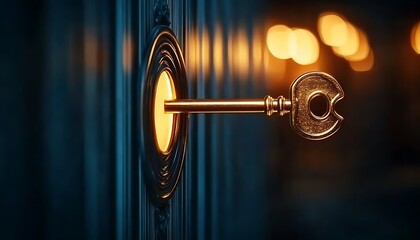 door handle and keyhole, captured with a vintage look