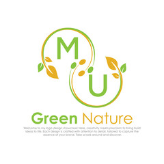 initial monogram logo for Green nature With circle shape creative design.

