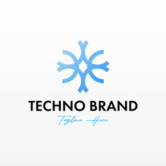 Abstract technology logo design template