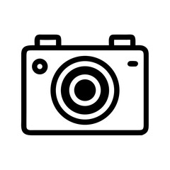 Camera with Circular Lens Icon Design