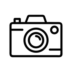 Camera with Circular Lens Icon Design