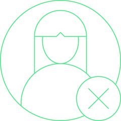 Delete Female Profile single vector illustration icon
