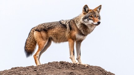Obraz premium Majestic Red Wolf Standing on a Hilltop