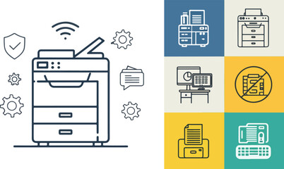 Copier icon design, Set of Copier vector design, Copier Illustration vector design
