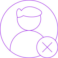 Delete Male Profile single vector illustration icon